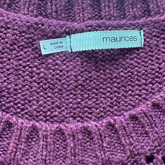 Maurices Plum Purple Knit Short Sleeve Sweater - Picture 6 of 8